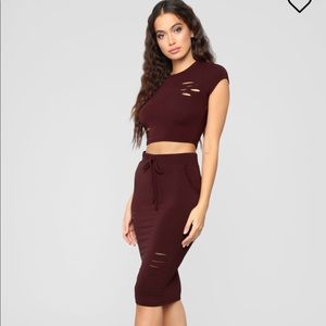 Fashion nova burgundy set